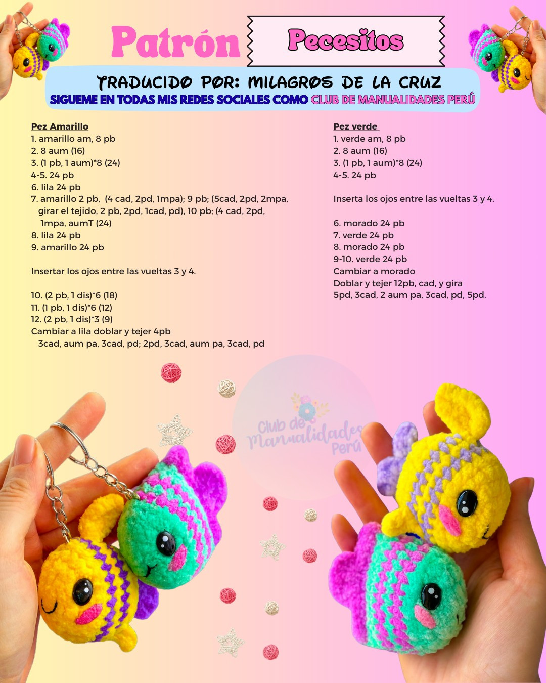 Patrón de Crochet para Pececitos Amigurumi Coloridos - Guía Paso a Paso
