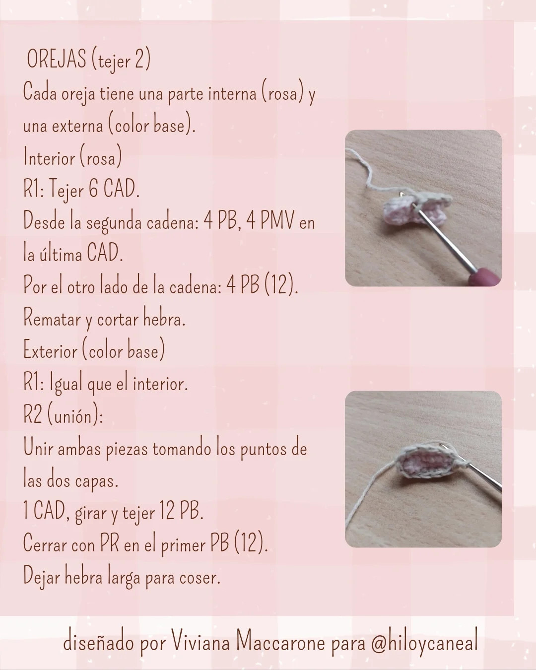 Patrón de ganchillo gratuito para Coranejo, un amigurumi adorable con forma de corazón y orejas rosadas