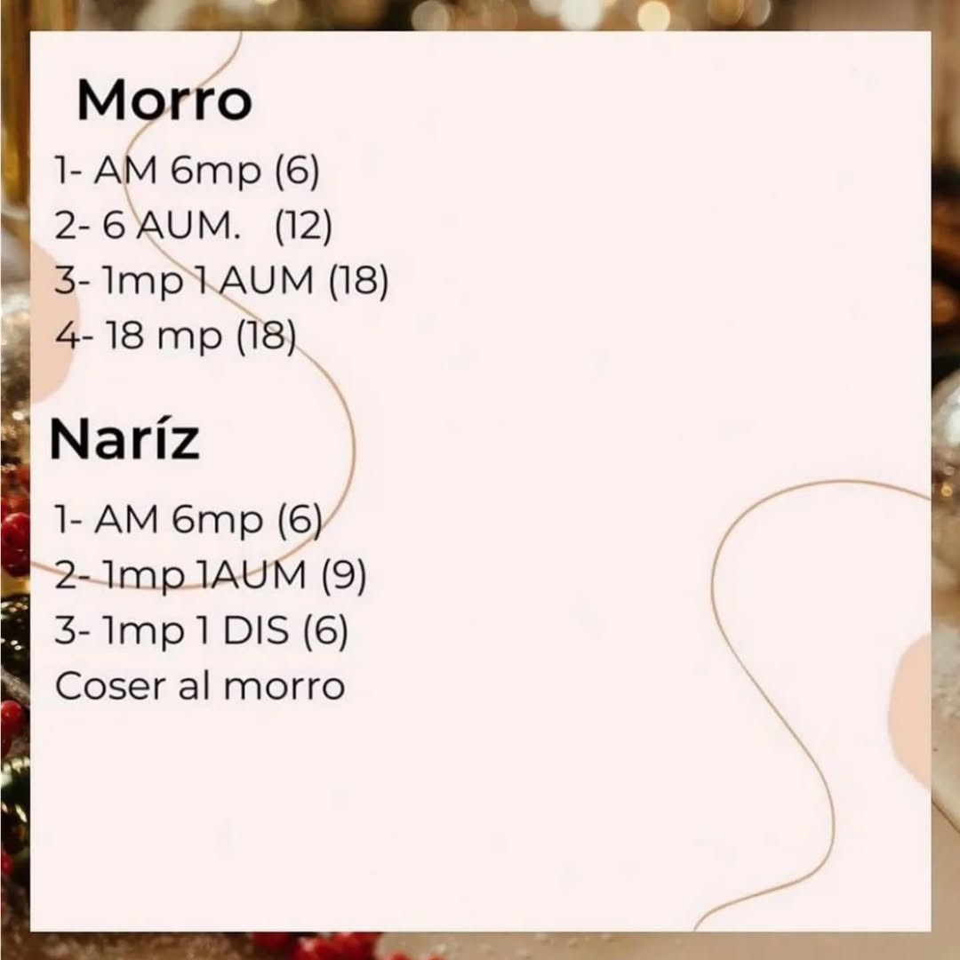 Patrón Gratis de Amigurumi: Sonajero Renito Navideño con Nariz Roja y Laço