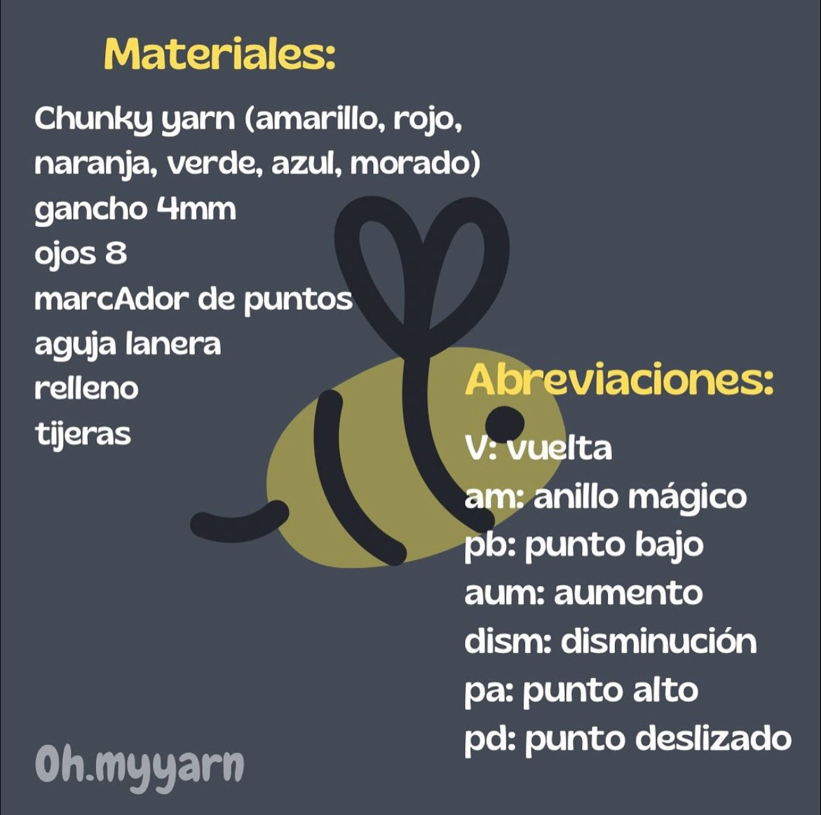 Patrón gratis de mini abeja arcoíris amigurumi sin coser