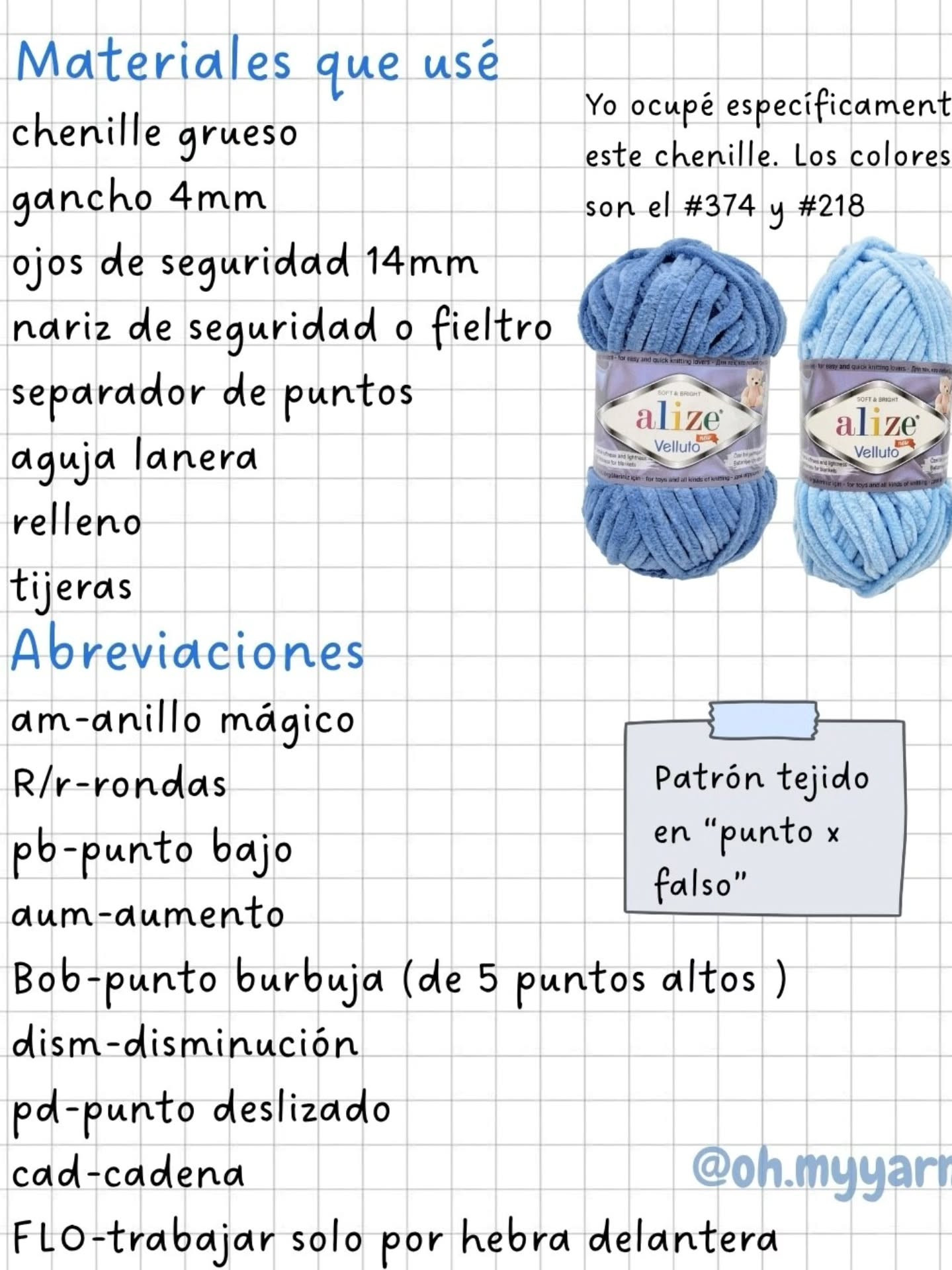 Patrón gratis de Stitch amigurumi sin costuras con chenille grueso