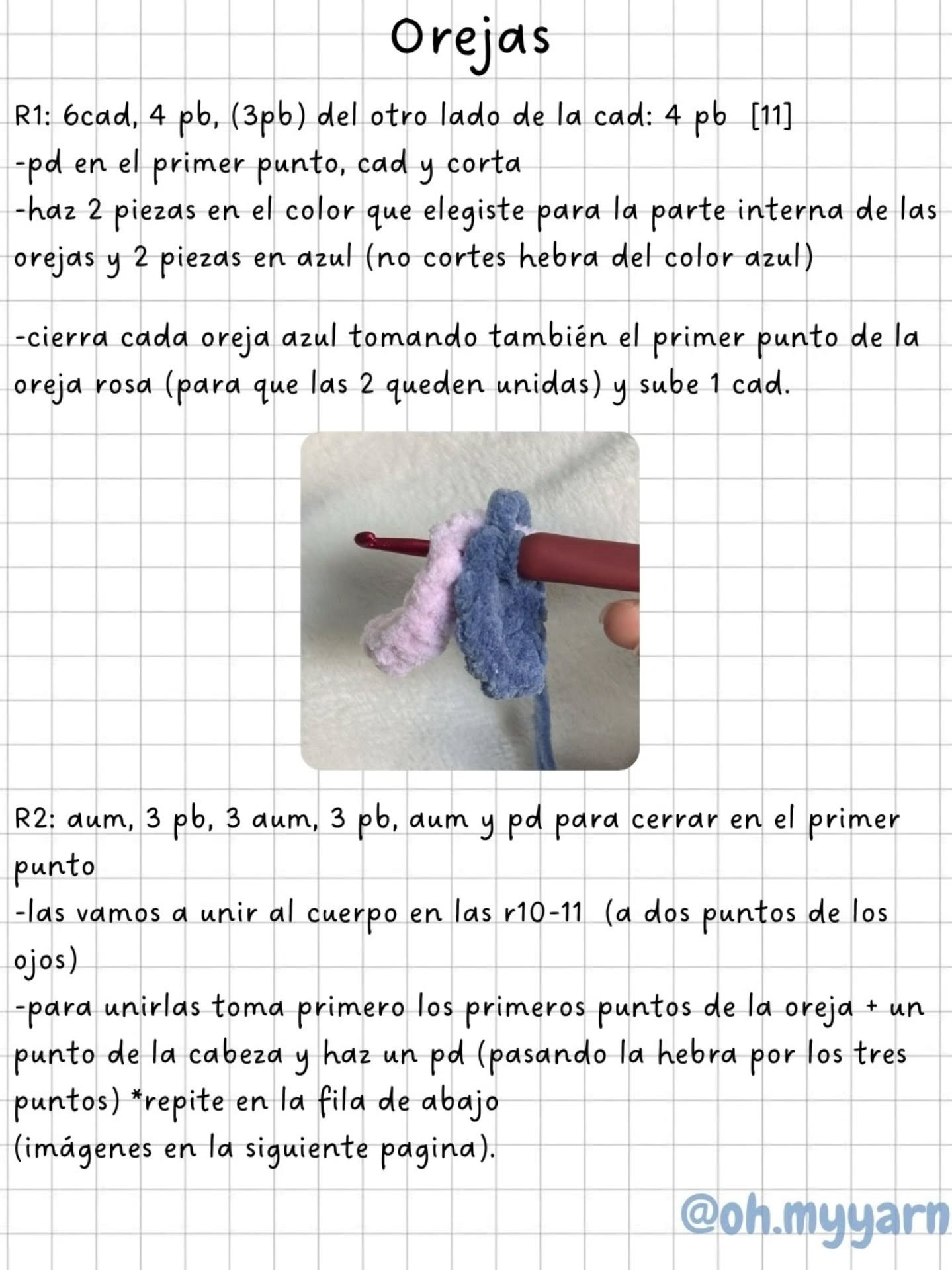 Patrón gratis de Stitch amigurumi sin costuras con chenille grueso