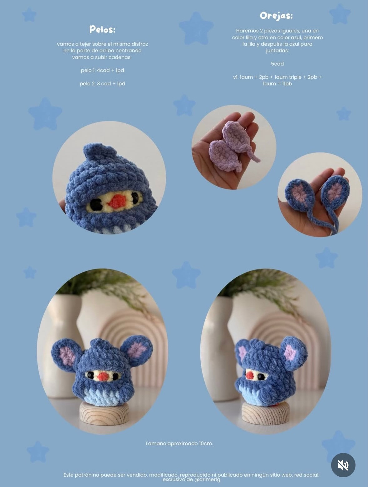 Patrón Gratis: Disfraces de Lilo y Stitch para Mini Pollito - Amigurumi Crochet