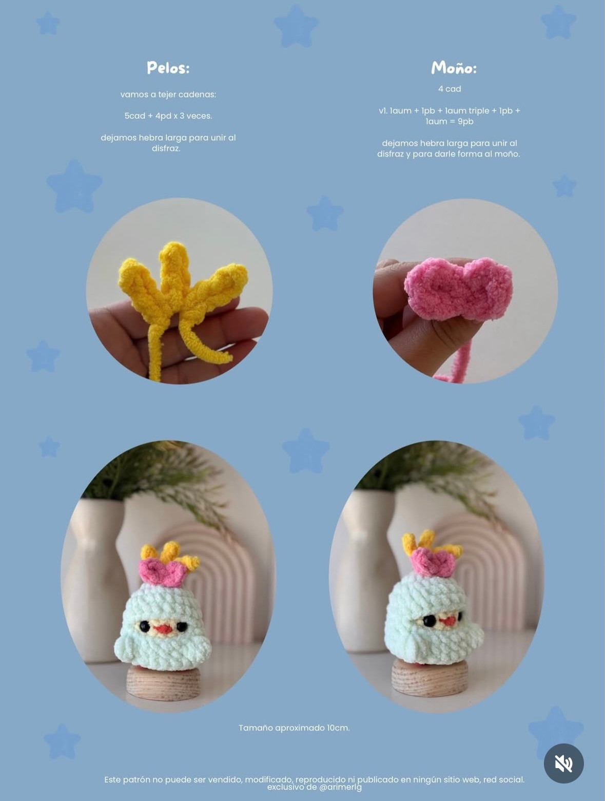 Patrón Gratis: Disfraces de Lilo y Stitch para Mini Pollito - Amigurumi Crochet