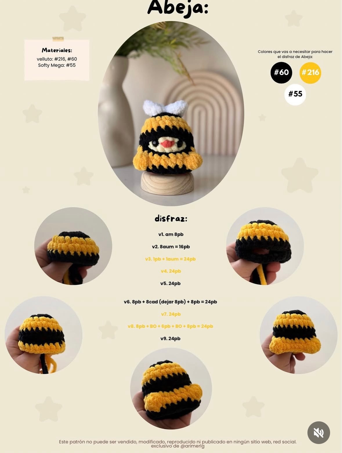 Patrón Gratis: Disfraz Abeja y Oso para Mini Pollito - Crochet Amigurumi