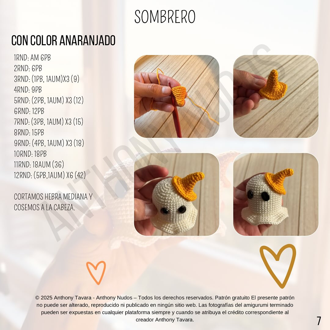 Patron Gratis Fantasmita Halloween Amigurumi - Tutorial Crochet by Anthony Nudos