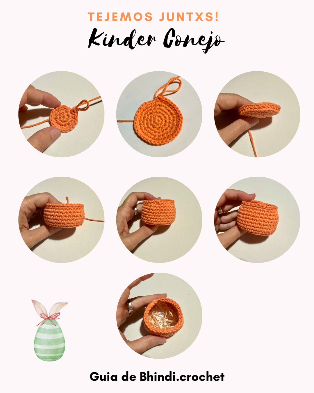 Patrón Gratis Kinder Conejo: Guía de Crochet para Huevos de Pascua con Orejas