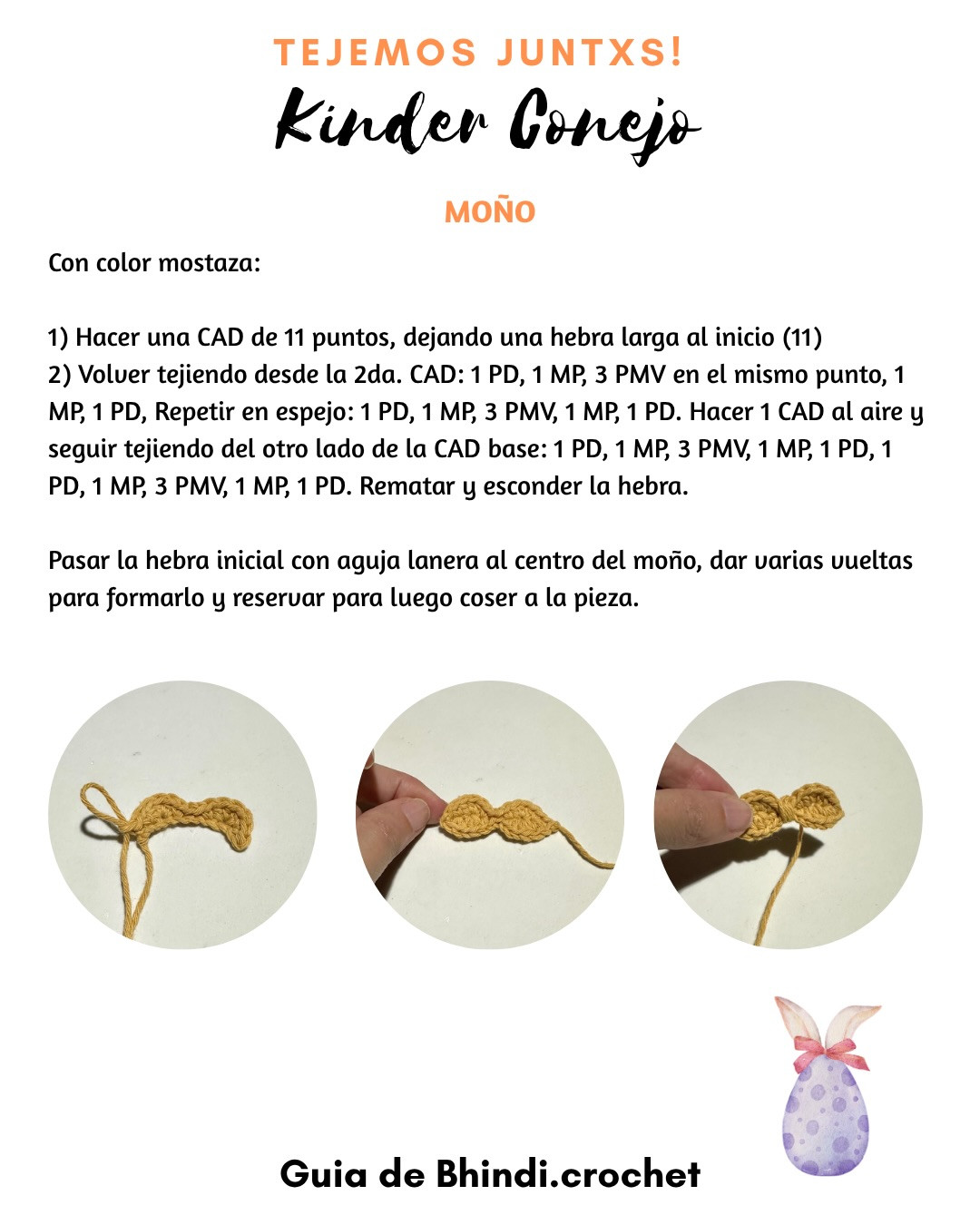 Patrón Gratis Kinder Conejo: Guía de Crochet para Huevos de Pascua con Orejas