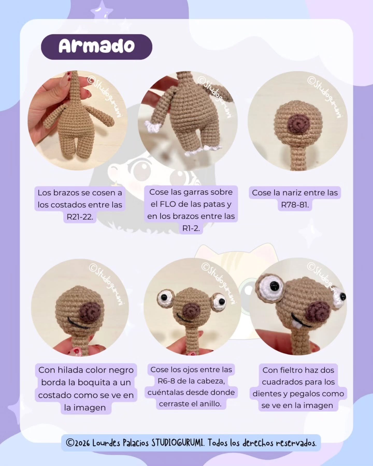 Patrón Gratis Móc Len Bag Charm Sid: Búp bê khỉ bé màu nâu, mắt to, thiết kế dễ thương cho móc len amigurumi