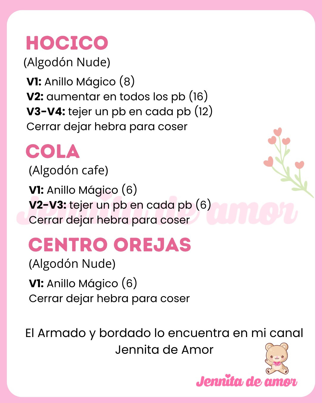 Patrón Gratis Osito Llavero Amigurumi - Tutorial Paso a Paso