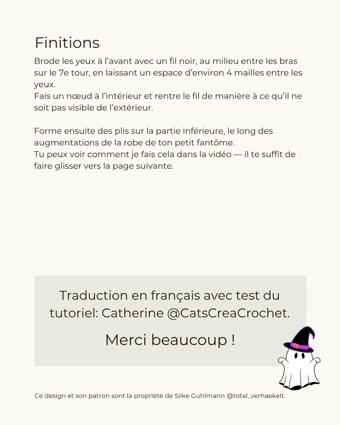 Patron gratuit Lollo le petit fantôme - Tutoriel crochet amigurumi Halloween