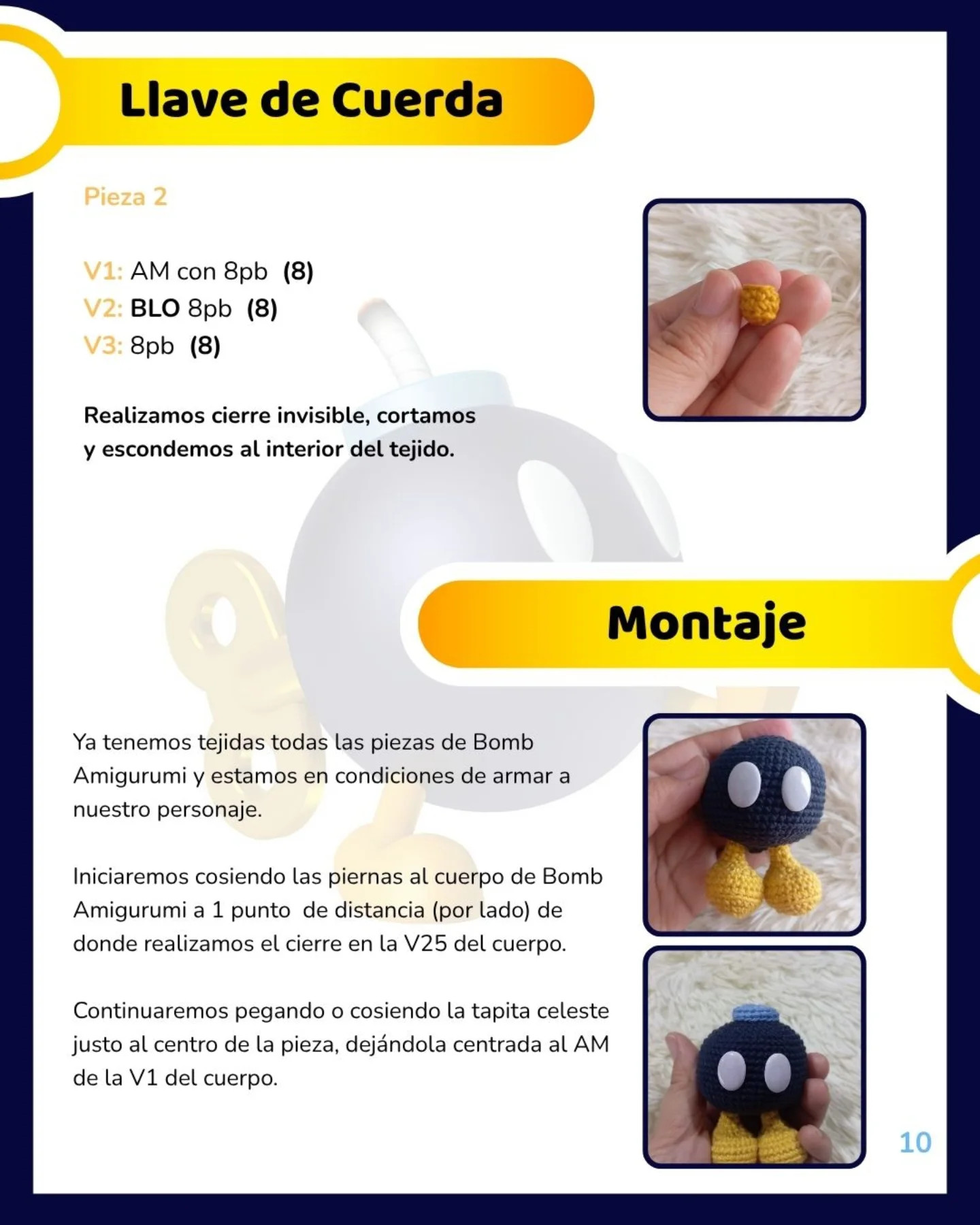 Patrón Gratuito Amigurumi Bomb (Bob-omb) - Colección Reino Champiñón
