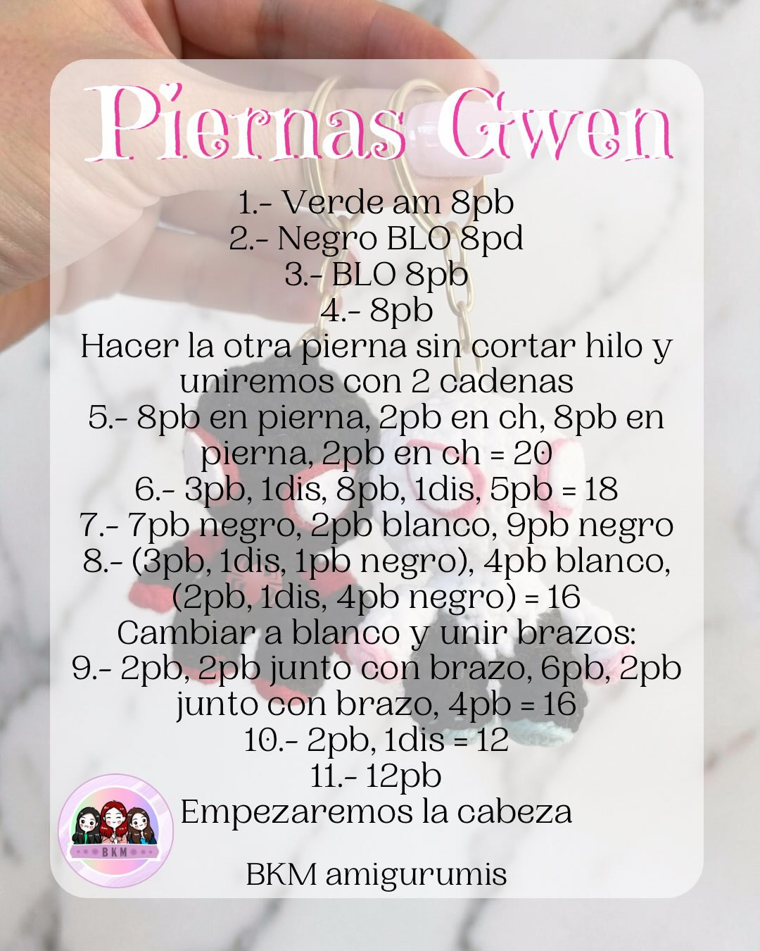 Patrón Gratuito Amigurumi Gwen y Miles Morales Llaveros Spider-Man