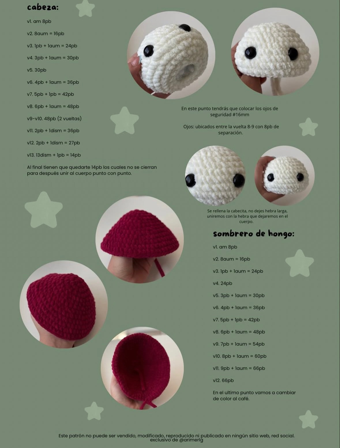 Patrón Gratuito Amigurumi Hombre Hongo: Guía Paso a Paso para Tejer Búp bê Nấm