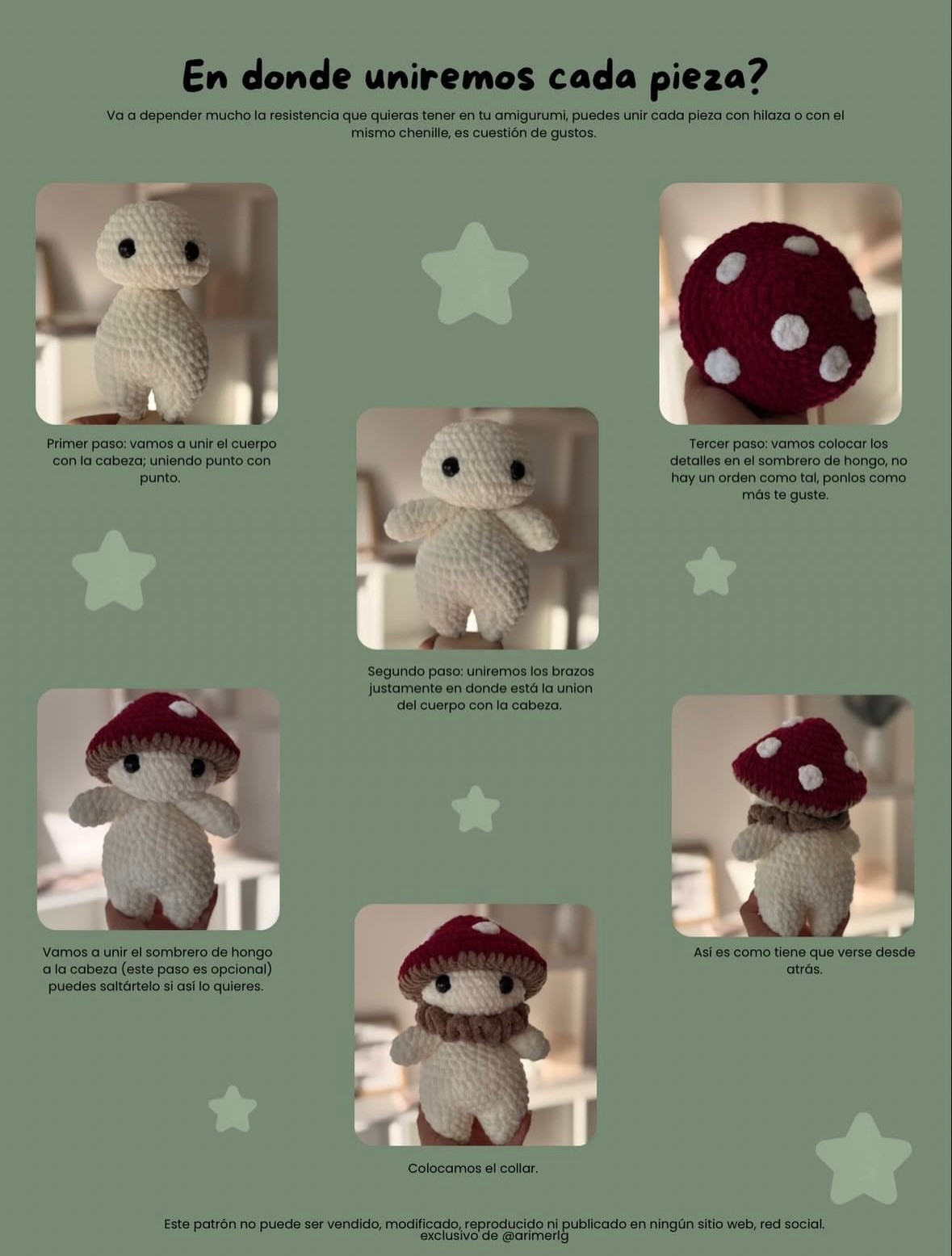 Patrón Gratuito Amigurumi Hombre Hongo: Guía Paso a Paso para Tejer Búp bê Nấm