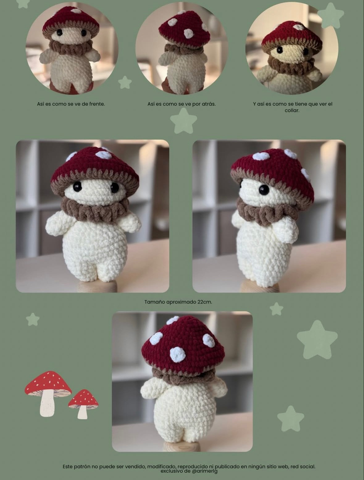 Patrón Gratuito Amigurumi Hombre Hongo: Guía Paso a Paso para Tejer Búp bê Nấm