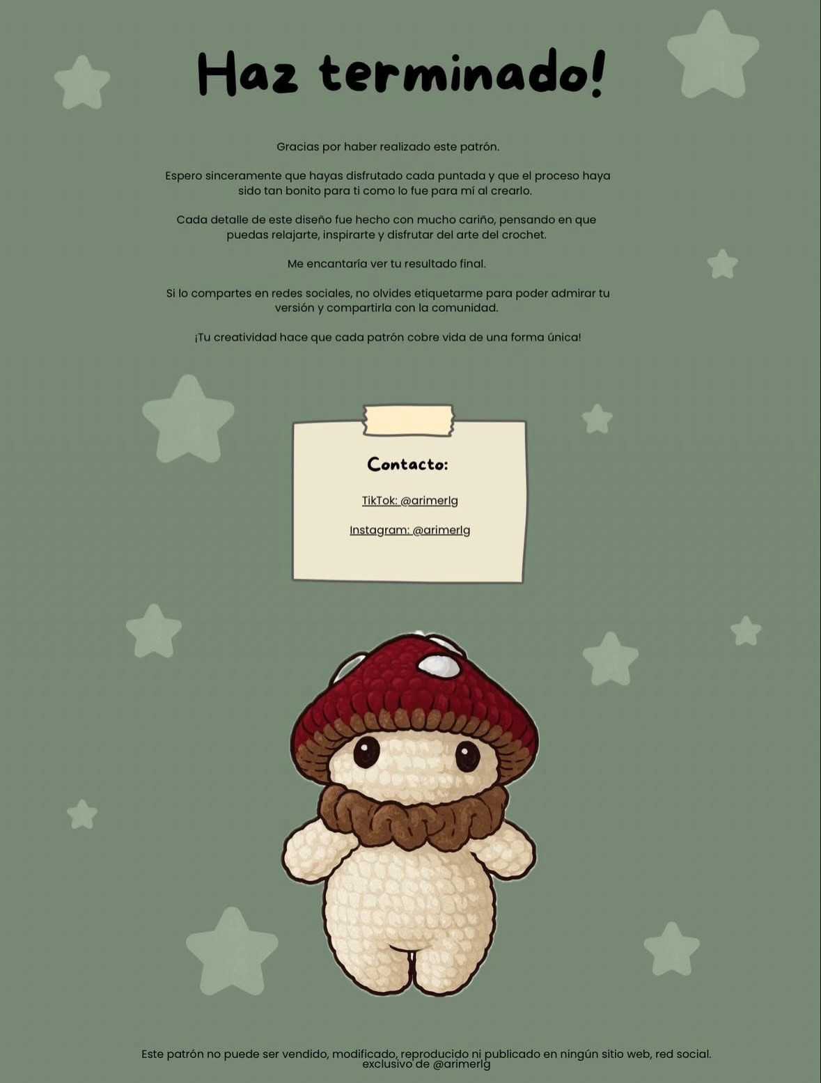 Patrón Gratuito Amigurumi Hombre Hongo: Guía Paso a Paso para Tejer Búp bê Nấm