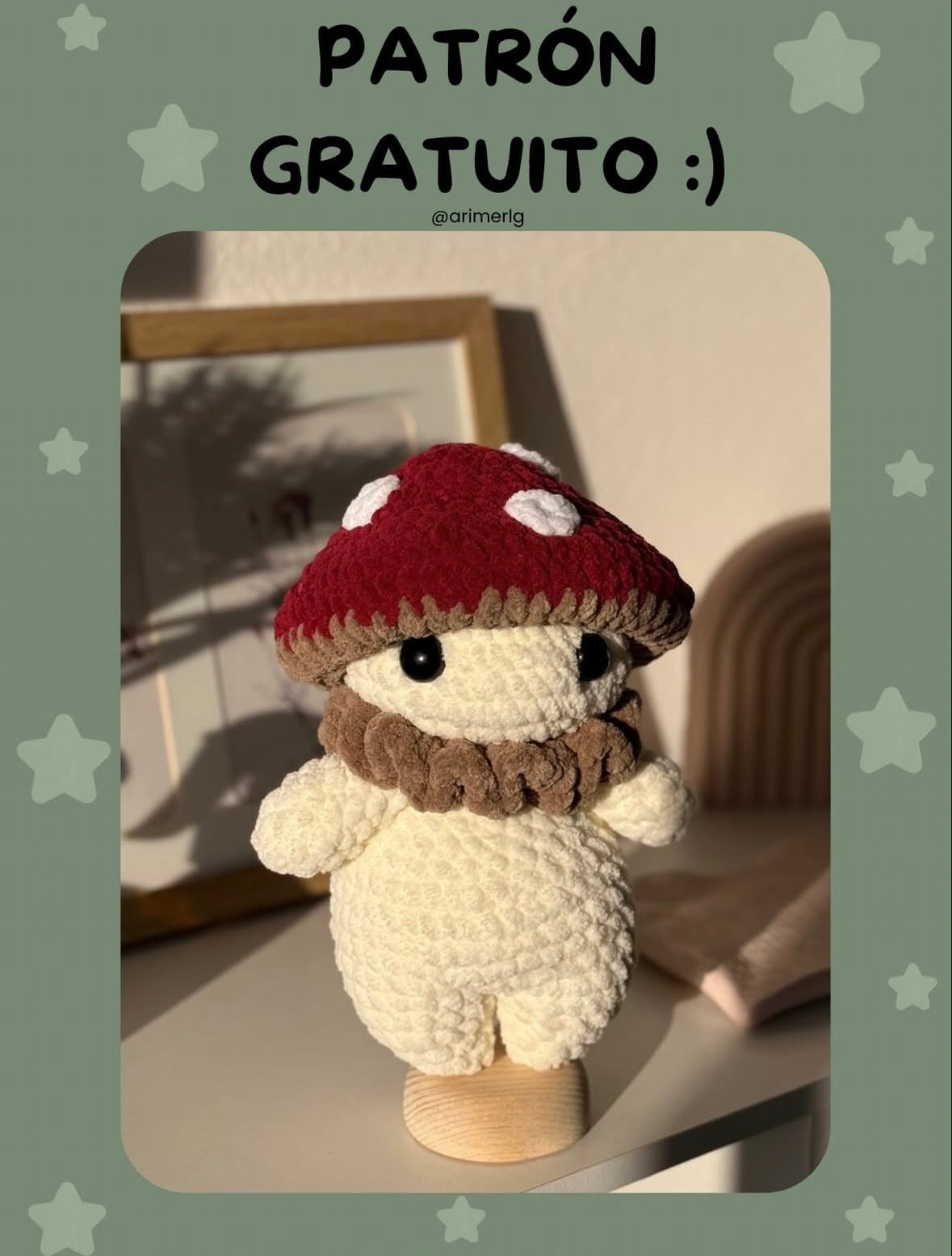 Patrón Gratuito Amigurumi Hombre Hongo: Guía Paso a Paso para Tejer Búp bê Nấm