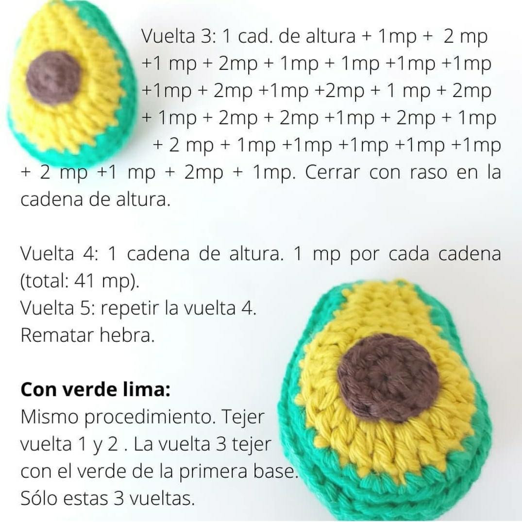 Patrón Gratuito Amigurumi Palta: Guía Paso a Paso para Tejer Aguacate Mimoso con Hilo de Algodón