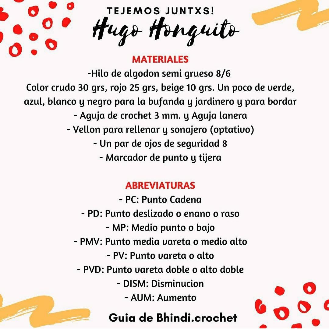 Patrón Gratuito de Amigurumi: Hugo Honguito (Hongo) - Guía paso a paso con materiales y abreviaturas