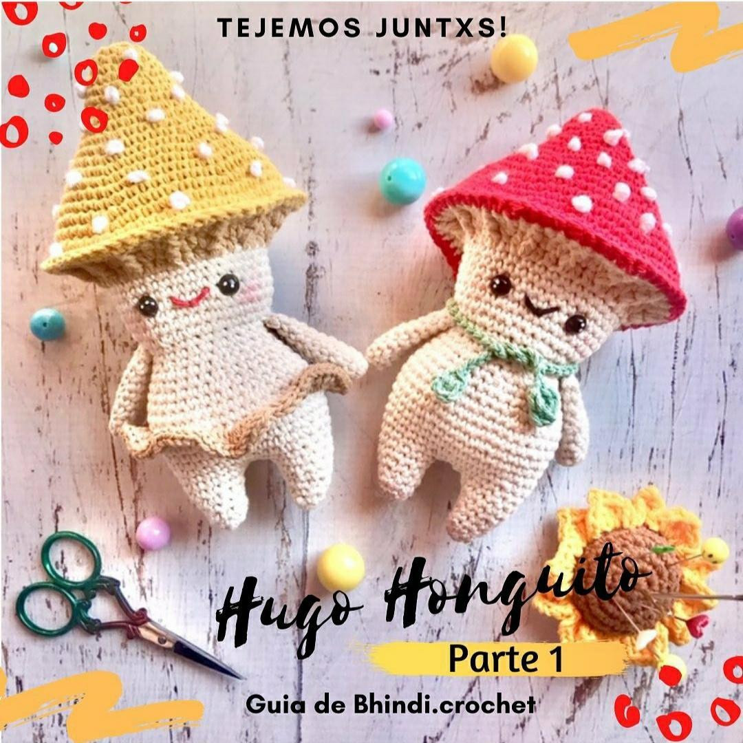 Patrón Gratuito de Amigurumi: Hugo Honguito (Hongo) - Guía paso a paso con materiales y abreviaturas
