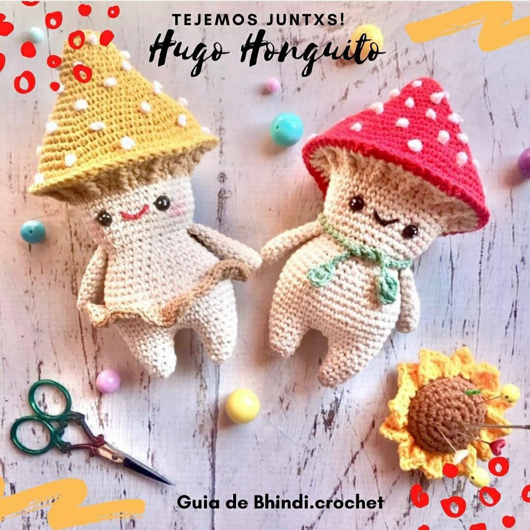 Patrón Gratuito de Amigurumi: Hugo Honguito (Hongo) - Guía paso a paso con materiales y abreviaturas