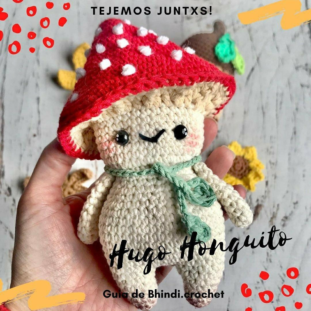 Patrón Gratuito de Amigurumi: Hugo Honguito (Hongo) - Guía paso a paso con materiales y abreviaturas