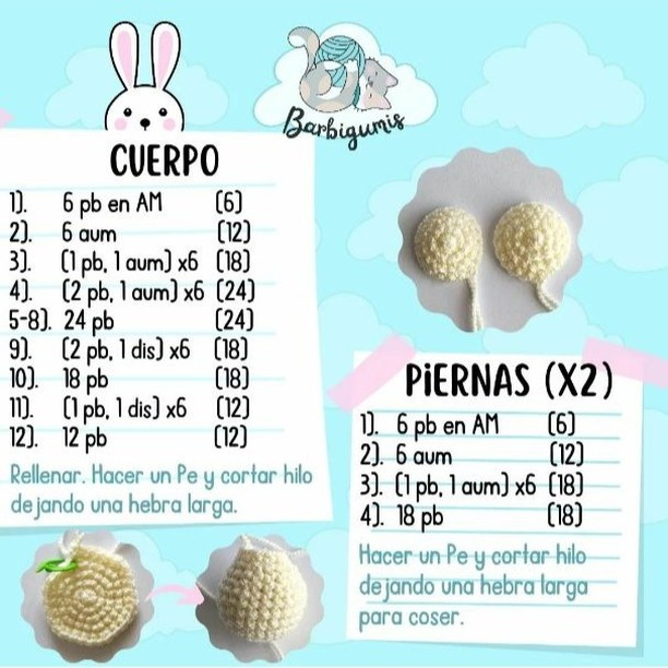 Patrón Gratuito de Conejito Amigurumi: Guía Paso a Paso para Mascarilla, Orejas y Cuerpo
