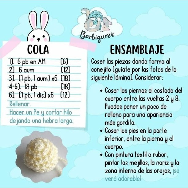 Patrón Gratuito de Conejito Amigurumi: Guía Paso a Paso para Mascarilla, Orejas y Cuerpo