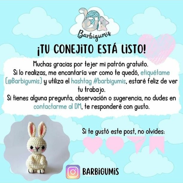 Patrón Gratuito de Conejito Amigurumi: Guía Paso a Paso para Mascarilla, Orejas y Cuerpo