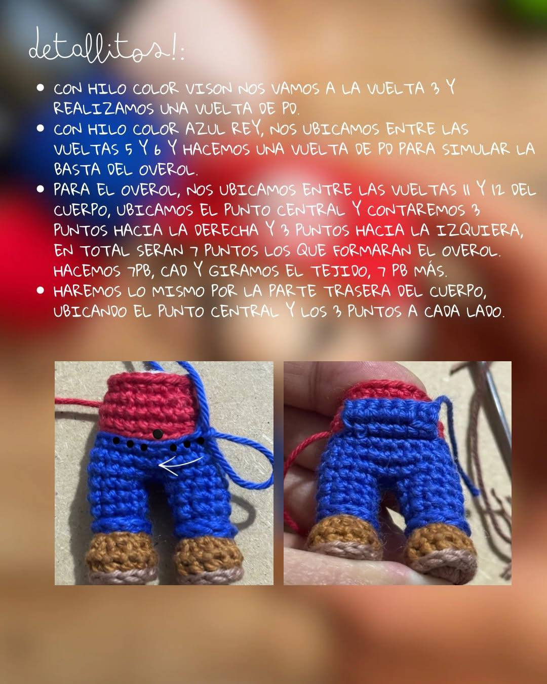 Patrón Gratuito de Crochet: Amigurumi Mario Bros con Hilo Cotton y Chenille