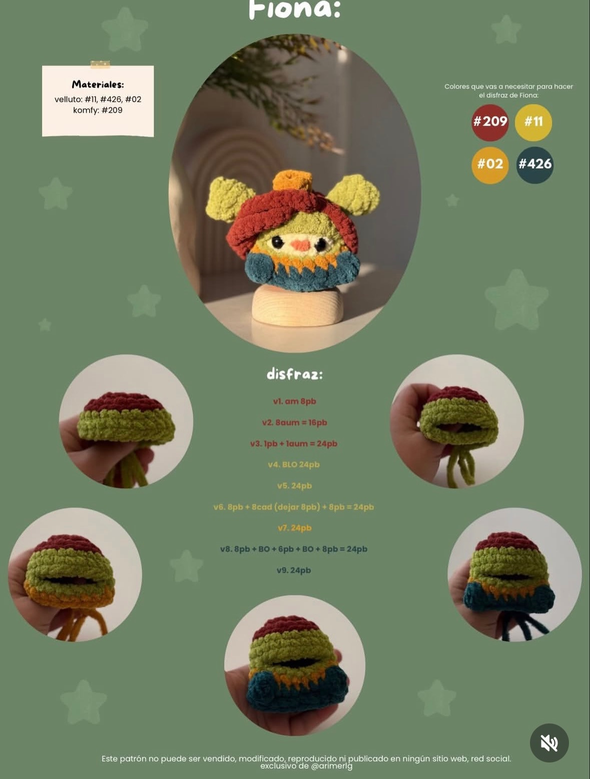 Patrón Gratuito de Crochet: Disfraces Shrek para Mini Pollitos