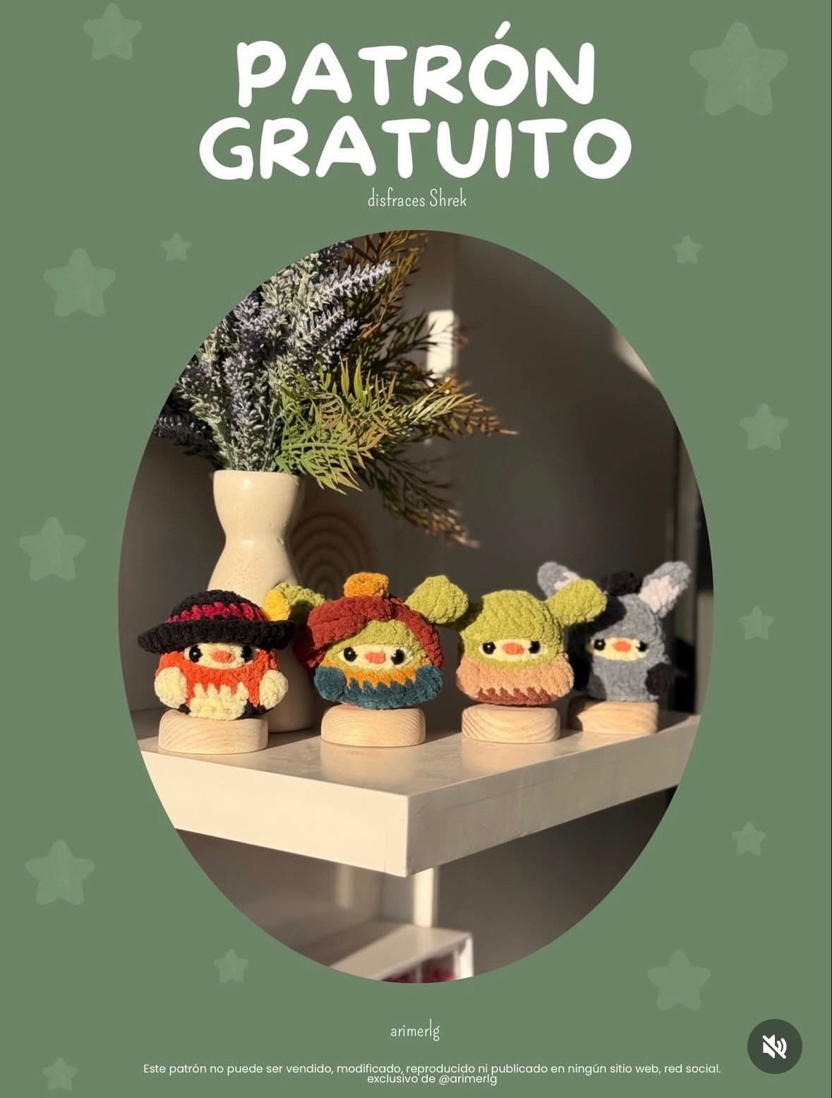 Patrón Gratuito de Crochet: Disfraces Shrek para Mini Pollitos