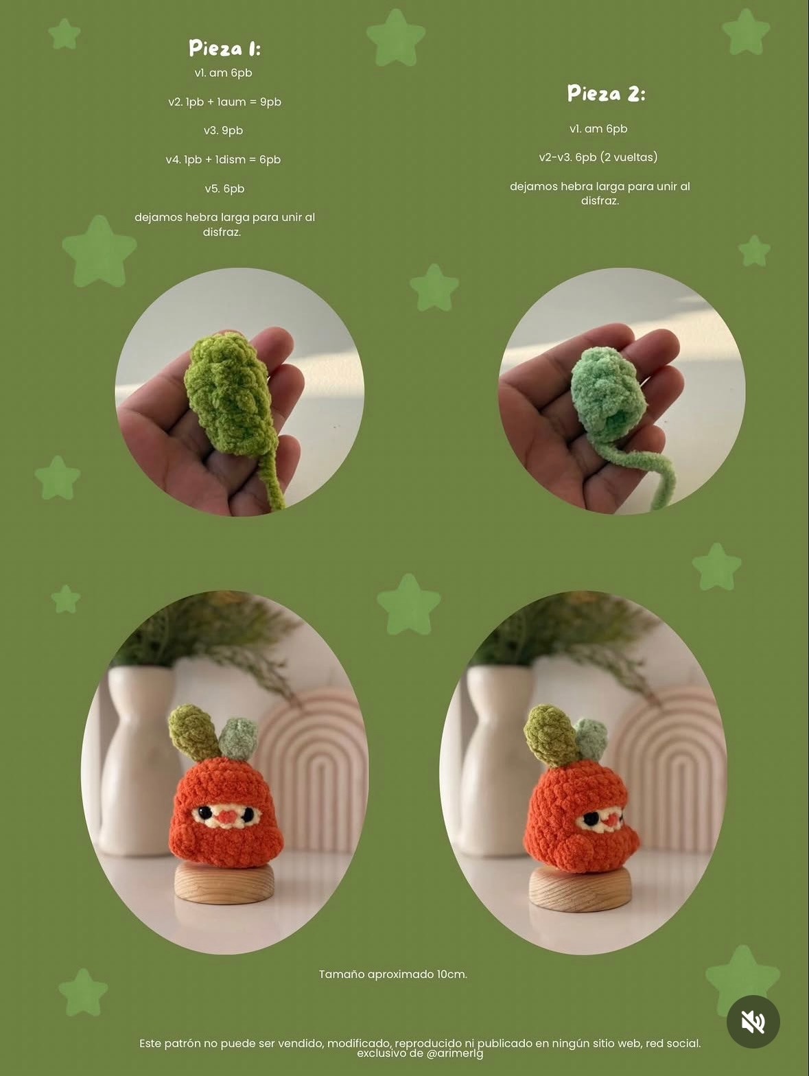 Patrón Gratuito de Crochet: Disfraz de Zanahoria para Mini Pollito Amigurumi