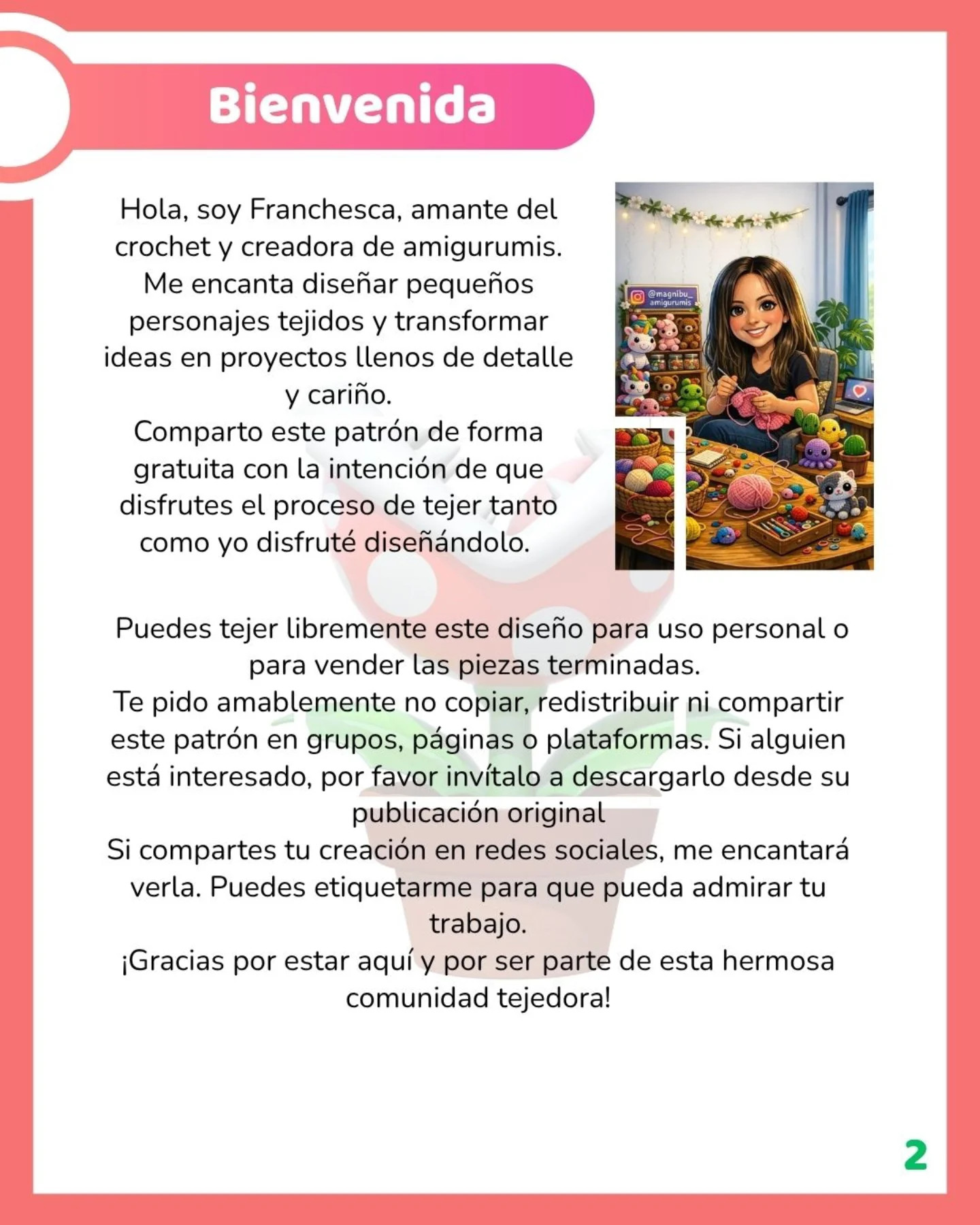 Patrón Gratuito de Crochet Planta Piraña: Guía Completa con Materiales e Instrucciones Paso a Paso