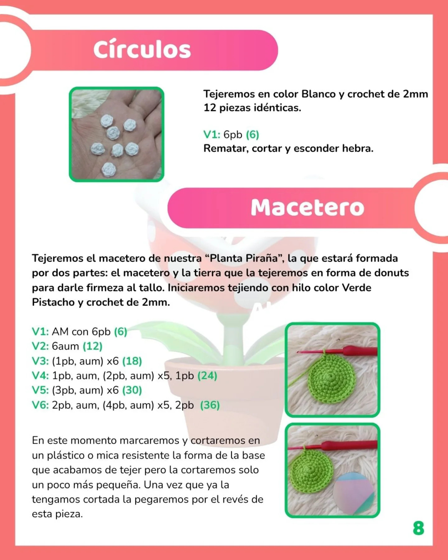 Patrón Gratuito de Crochet Planta Piraña: Guía Completa con Materiales e Instrucciones Paso a Paso