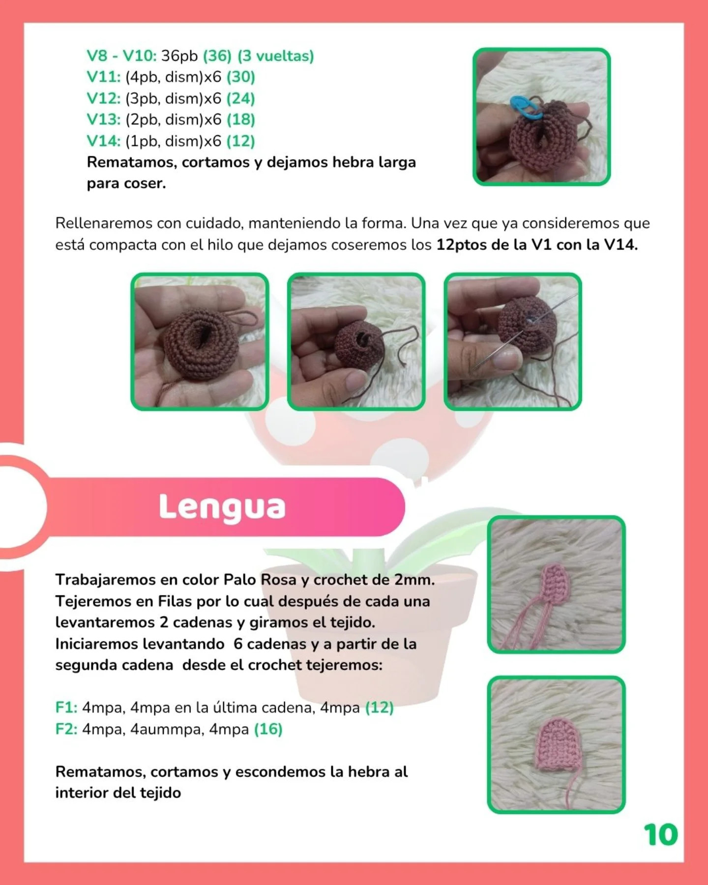 Patrón Gratuito de Crochet Planta Piraña: Guía Completa con Materiales e Instrucciones Paso a Paso