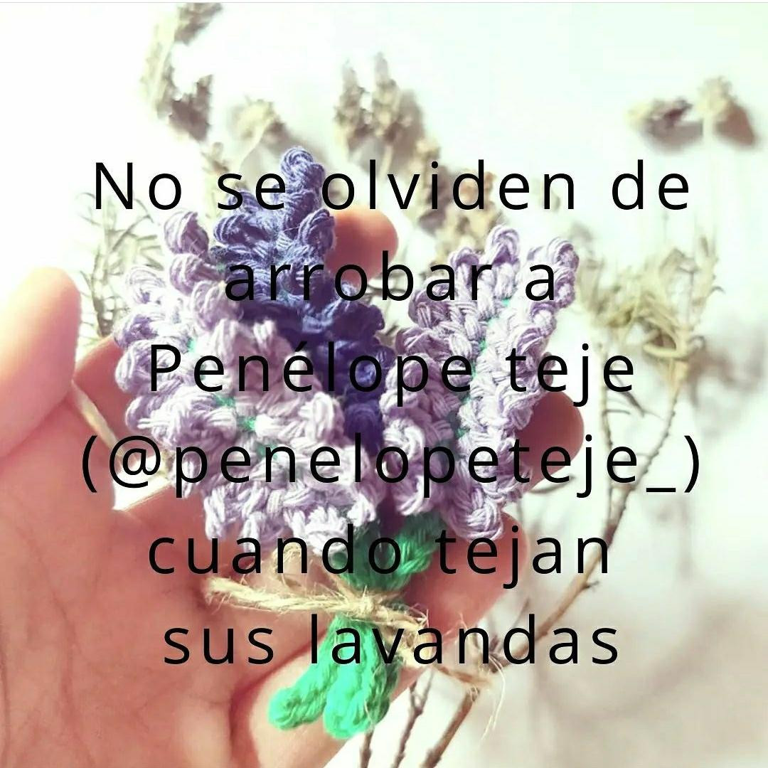 Patrón gratuito de lavanda tejida a crochet con hilo de algodón, tutorial paso a paso en español