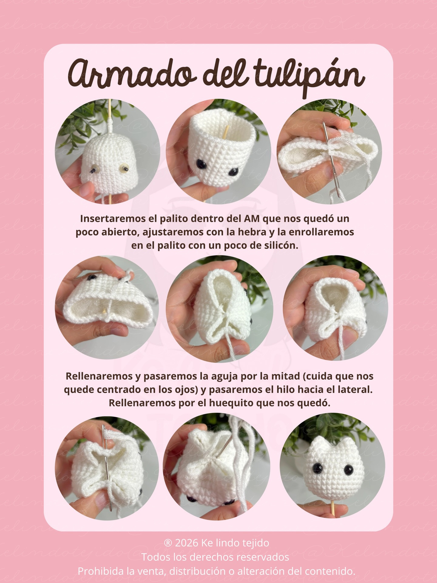 Patrón gratuito de Tulip Kitty: Diseño de amigurumi Hello Kitty en forma de tulipán con instrucciones paso a paso y materiales