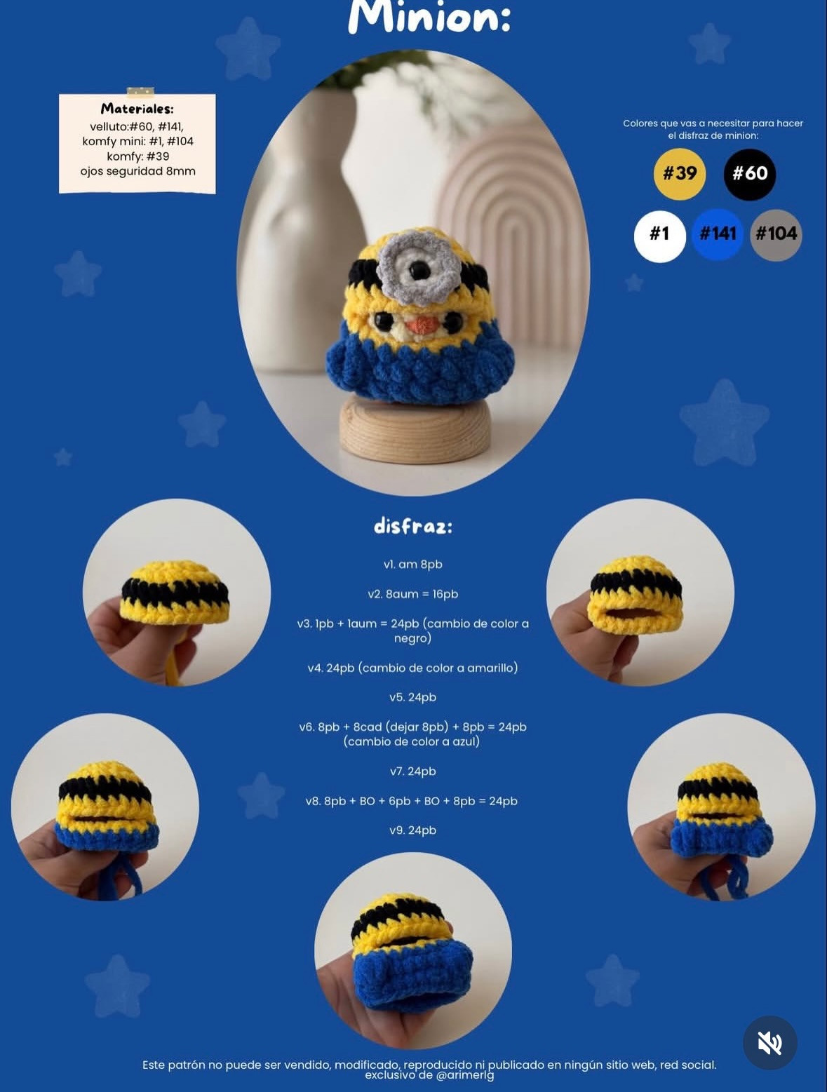 Patrón Gratuito: Disfraz de Minion para Mini Pollito