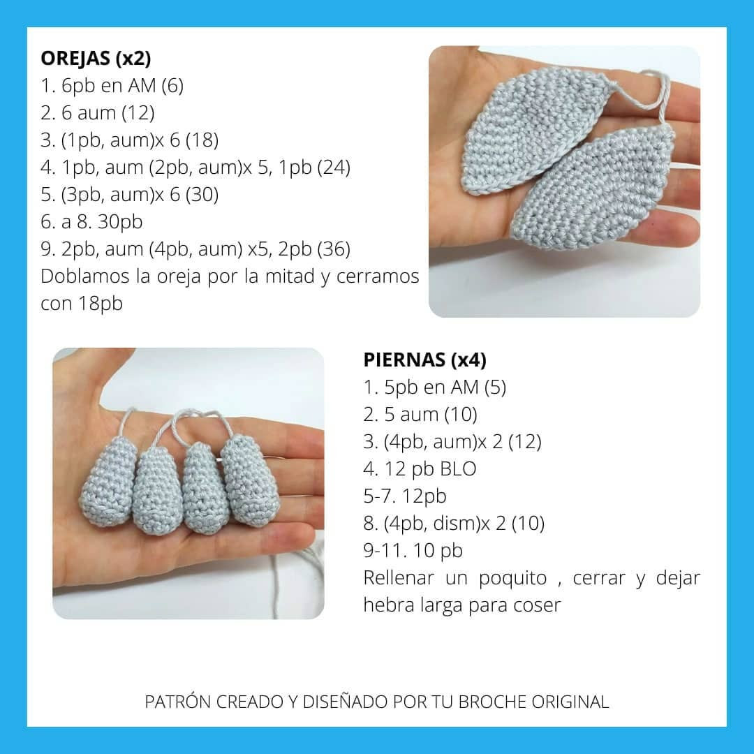 Patrón Gratuito Elefante Amigurumi - Nivel Fácil