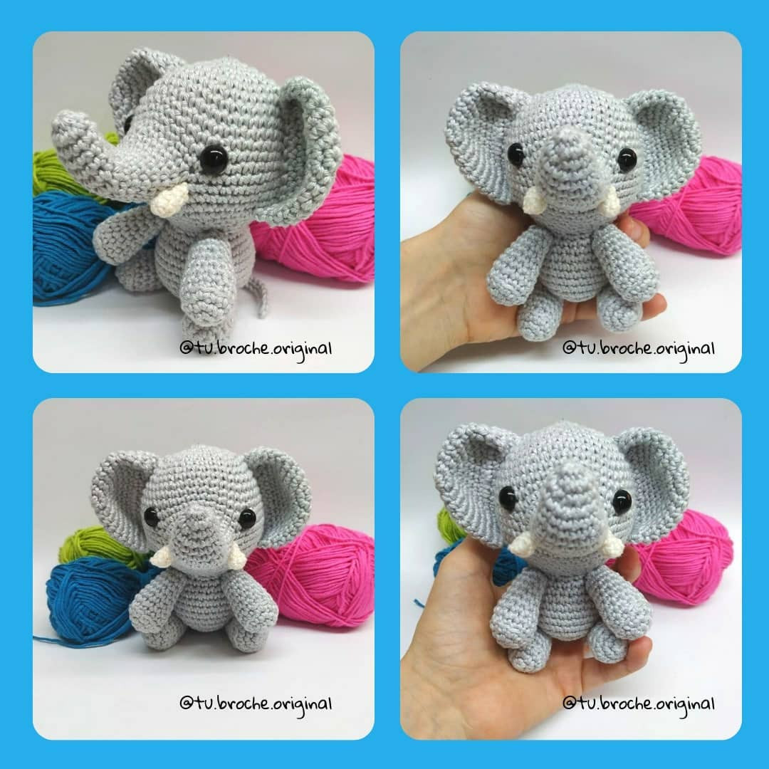 Patrón Gratuito Elefante Amigurumi - Nivel Fácil