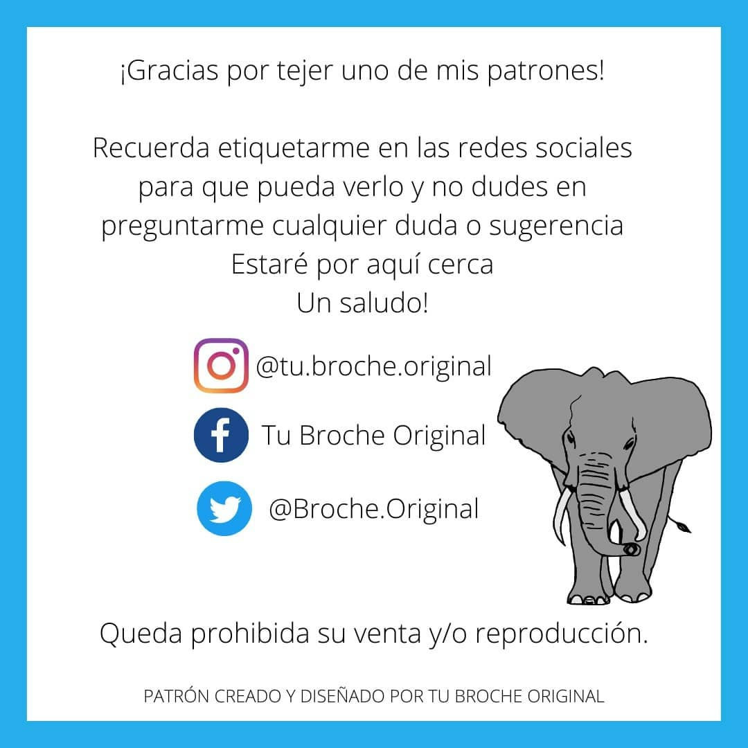 Patrón Gratuito Elefante Amigurumi - Nivel Fácil