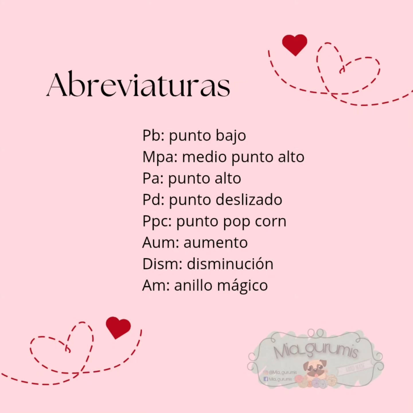 Patrón gratuito Llavero Pug amigurumi beige con corazón rosa, diseño Mia_gurumis