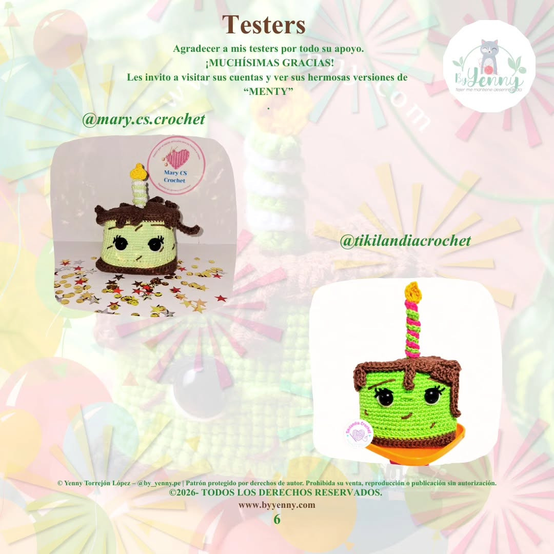 Patrón Gratuito Menty: Amigurumi Pastel de Cumpleaños con Cara Tierna y Vela por ByYenny