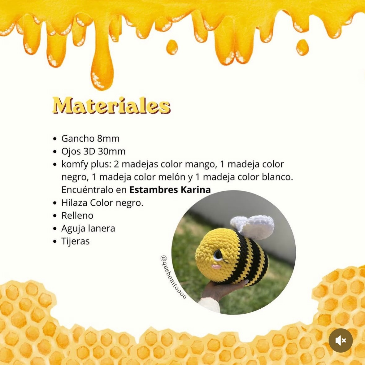 Patrón Gratuito Mini Abeja Beebi Amigurumi - Ganchillo