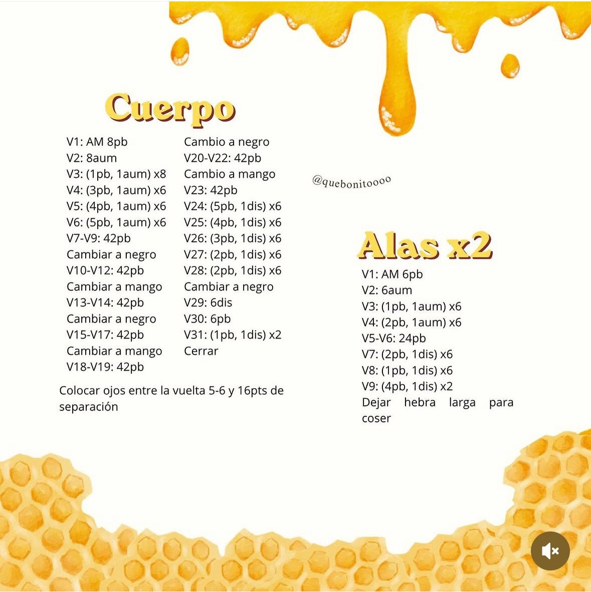Patrón Gratuito Mini Abeja Beebi Amigurumi - Ganchillo