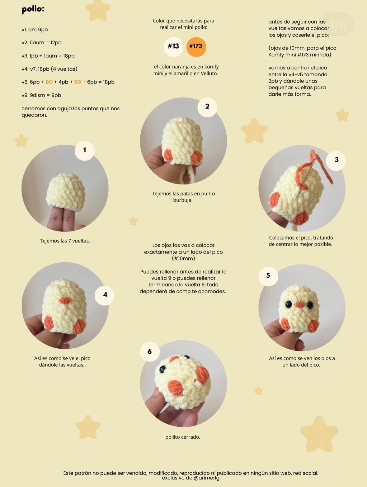 Patrón Gratuito: Mini Pollo Amigurumi para Disfraz - Tutorial Paso a Paso