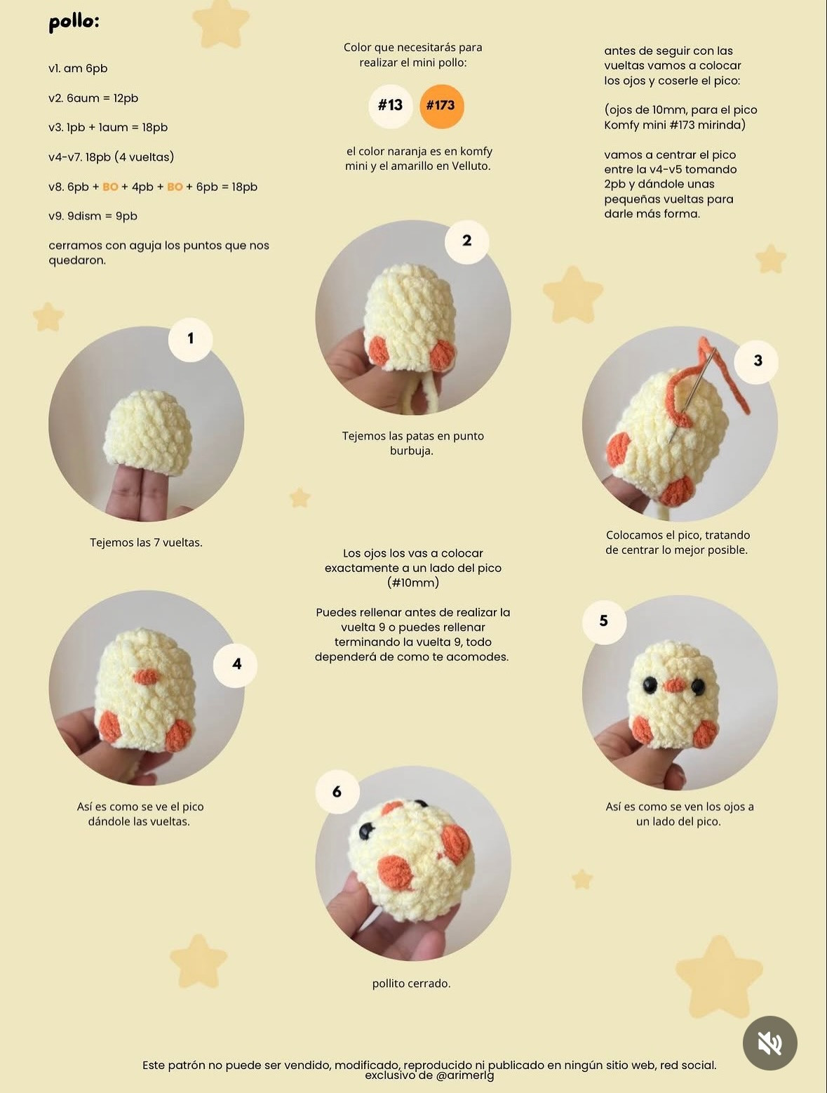 Patrón Gratuito: Mini Pollo con Disfraz de Pierna de Pollo - Amigurumi Crochet Tutorial