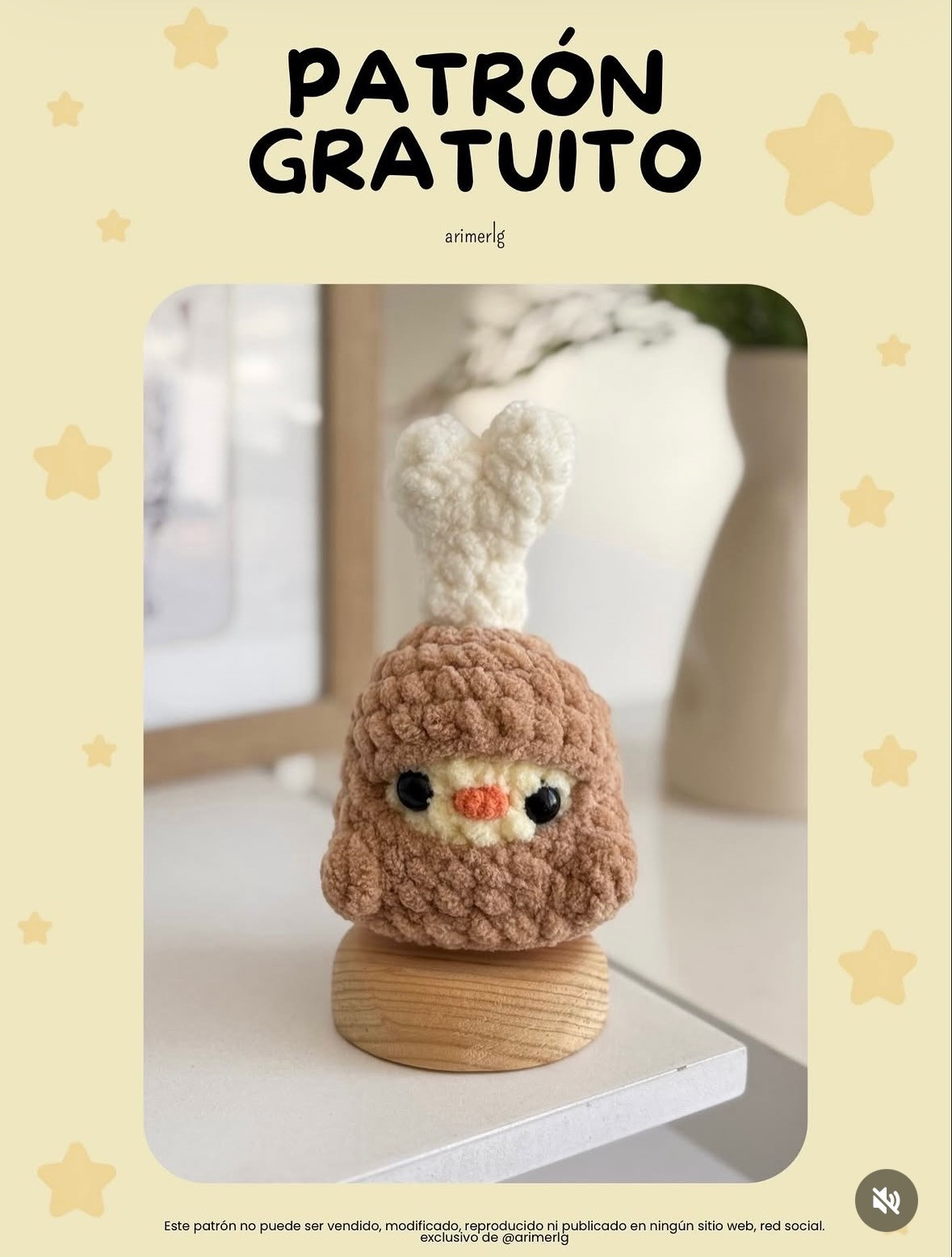 Patrón Gratuito: Mini Pollo con Disfraz de Pierna de Pollo - Amigurumi Crochet Tutorial